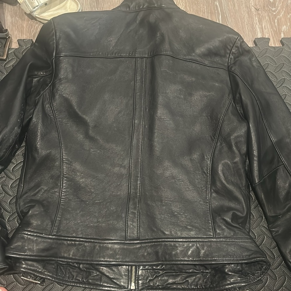 Women’s Black Leather Jacket - Picture 3 of 4